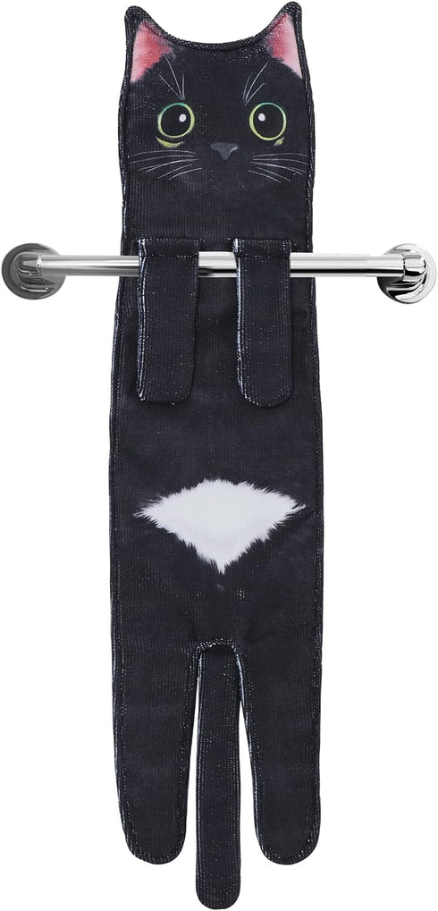 Cat Funny Hand Towels for Bathroom Kitchen